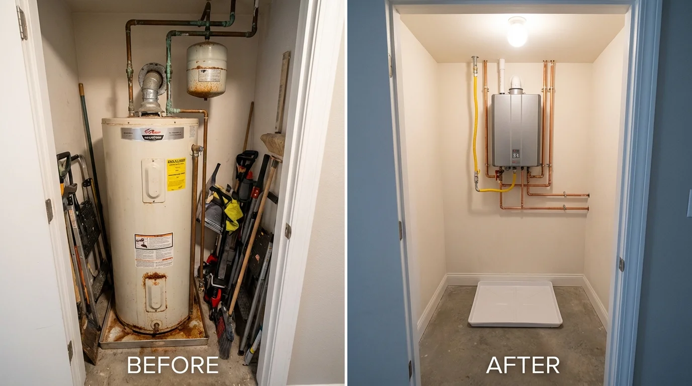 Tank water heater versus wall-mounted tankless unit comparison for Leland, MS homeowners